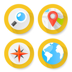 Set of flat location icons