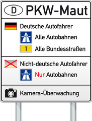 Fototapeta premium Maut auf Autobahn und Bundesstraße