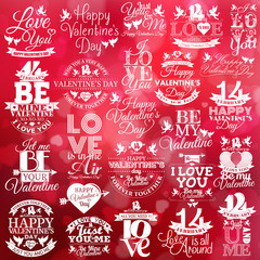 Valentine's Day elements and labels set