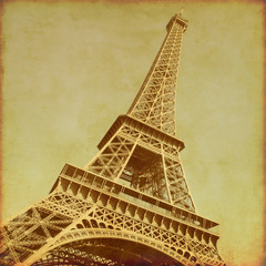 Fototapeta na wymiar Old style photo of Eiffel Tower.