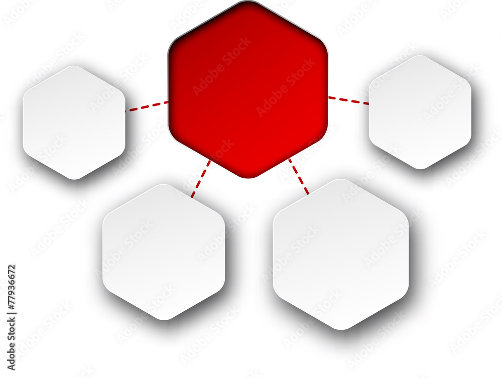 Poster abstract infographics with paper hexagonal notes.
