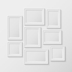set of white picture frames