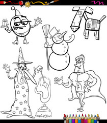 fantasy set cartoon coloring book