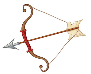 Battle Bow. Illustration with simple gradients.