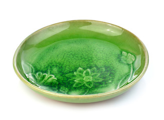 retro ceramic  plate on white background