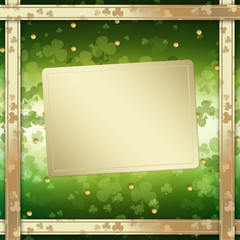 St. Patrick's Day greeting card  on the green background