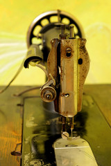 old, machine, sewing, fabric, textiles, traditional