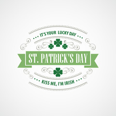 Typography St. Patrick's Day. Vector illustration