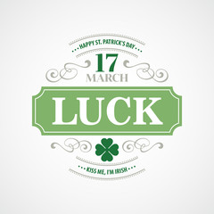 Typography St. Patrick's Day. Vector illustration