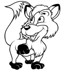 Cheerful Fox Raising Paw