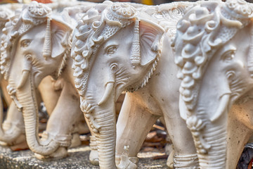 Stone elephants Promthep Cape on Phuket island