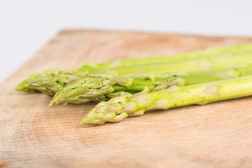 Closed up Fresh asparagus on wood background