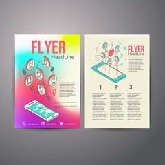 Abstract  Brochure Flyer design vector template. social Networks