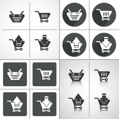 Shopping cart set icons. Set elements for design