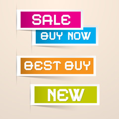 Colorful Paper Vector Business Sale Labels