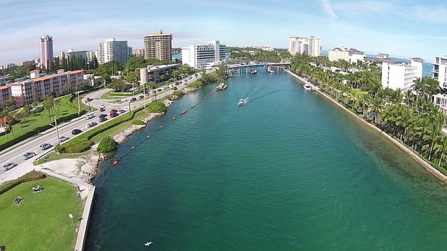 Aerial view of waterways in Boca Raton Florda