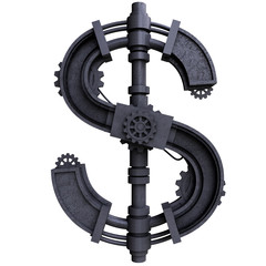 iron mechanical symbol dollar