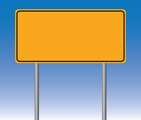 Blank yellow road sign - obrazy, fototapety, plakaty
