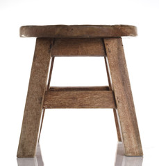 Little Wooden Chair in White background