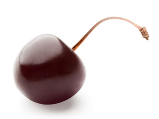 single cherry isolated on white