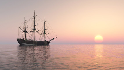 Obraz premium Segelschiff vor Anker