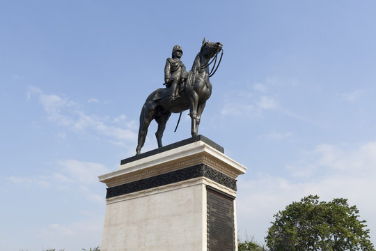 The equestrian statue of King Chulalongkorn in Bangkok.