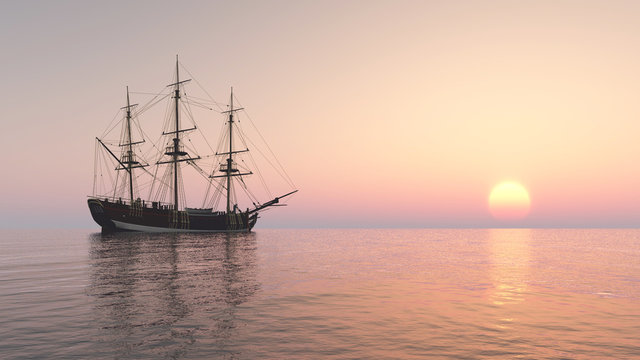 Segelschiff vor Anker