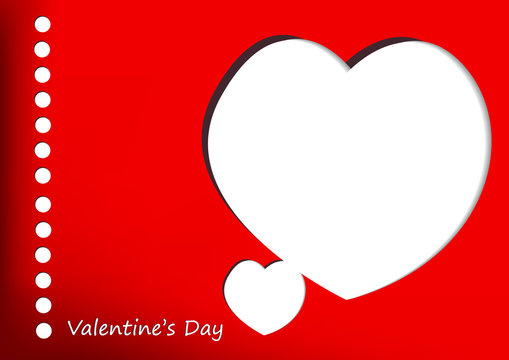 Vector : Heart on red valentine's day card