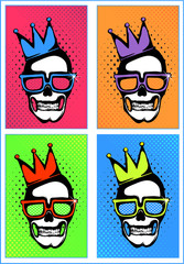 Pop art Skull icons