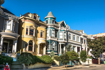 Obraz premium Victorian houses in San Francisco