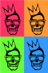 Pop art Skull icons 2
