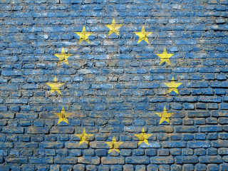 EU flag painted on wall