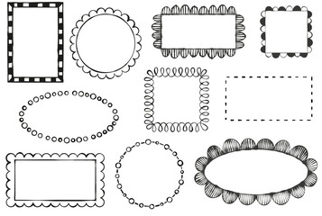 Set of doodle vector frames