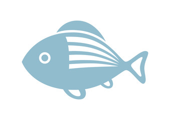 Fish vector icon on white background
