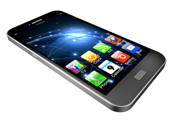 mobile phone with apps on white background,cell phone illustrati