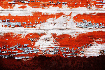 rusty old metal background with a tree in the cracked paint