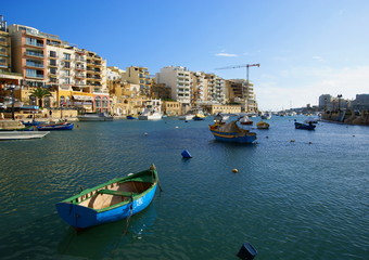 Fototapeta na wymiar Spinola Bay, St Julian's in Maltese Islands.