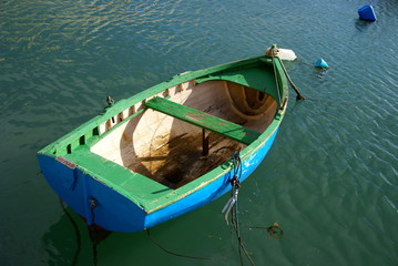 Silent landscape with fishing boat in Malta Island