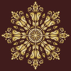 Orient  Pattern. Abstract Golden Ornament