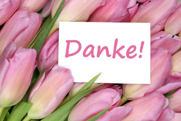 Danke Geschenk Karte mit Tulpen Blumen