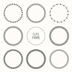 Hand drawn monochrome frame of geometric pattern. Trendy doodle