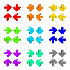 Set of multicolored buttons for web. Vector.