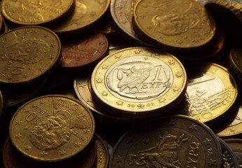 Griechischer Euro im Dunkeln