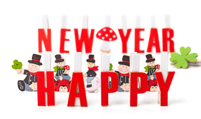 Happy new year, Neujahrskarte