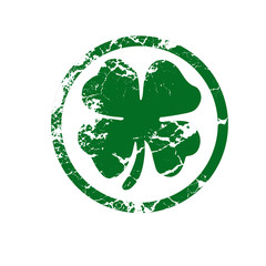 Shamrock Stamp Illustration with Clipping Path