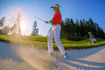 Man playing golf