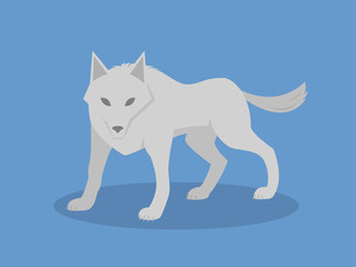 Gray Wolf In Flat Style