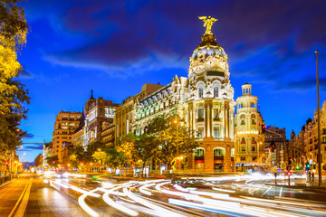 Fototapeta premium Madrid, Spain at Gran Via