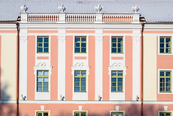 View of the facade parliament building in Tallinn