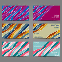 Set 4 of 3 horizontal business cards with 2 sides.